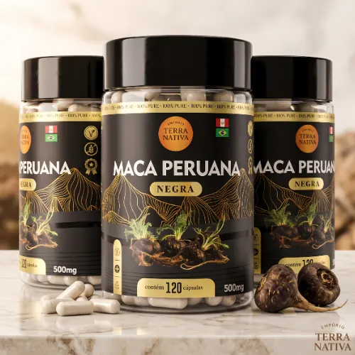 3 Potes Maca Peruana Negra 360 Cápsulas